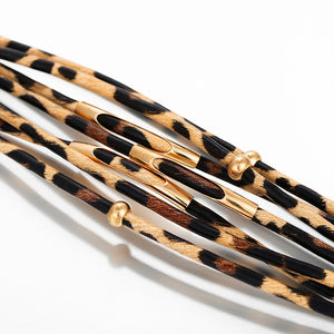 Leopard Leather Bracelets Women