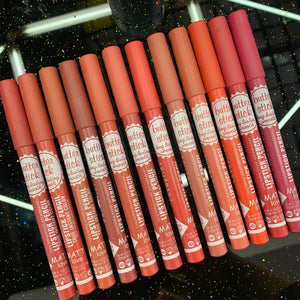 12 Colors Matte Glitter Lip Liner