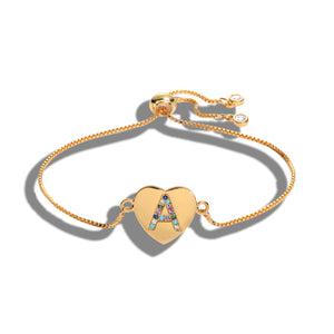 Cubic Zirconia Alphabet Letter Bracelet