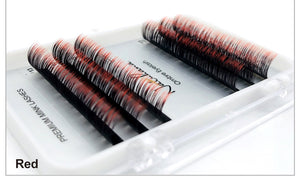 6Rows Ombre Blue Purple Color Eyelash