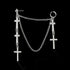 Retro Black Silver Cross Earrings