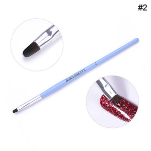 Nail Brush Silver Black Handle