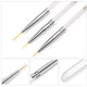 3PC Gel Nail Art Line Painting Brushes