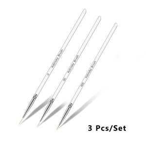 3PC Gel Nail Art Line Painting Brushes