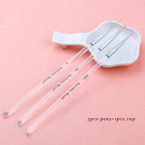 3PC Gel Nail Art Line Painting Brushes