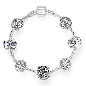 Silver Color Crystal Four Leaf Bracelet