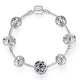 Silver Color Crystal Four Leaf Bracelet