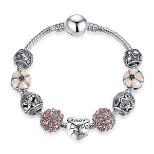 Silver Color Crystal Four Leaf Bracelet