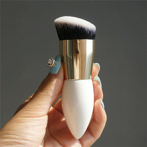 Single chubby Wooden White Gold Brush