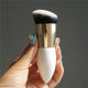 Single chubby Wooden White Gold Brush