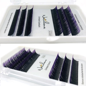 6Rows Ombre Blue Purple Color Eyelash