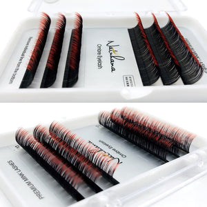 6Rows Ombre Blue Purple Color Eyelash