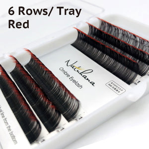 6Rows Ombre Blue Purple Color Eyelash