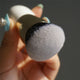 Single chubby Wooden White Gold Brush