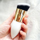 Single chubby Wooden White Gold Brush