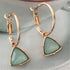Women Cat's Eye Triangle Stone Earrings