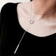 Heart Leaf Moon Pendant Necklace