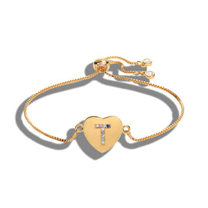 Cubic Zirconia Alphabet Letter Bracelet