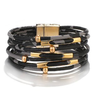 Leopard Leather Bracelets Women