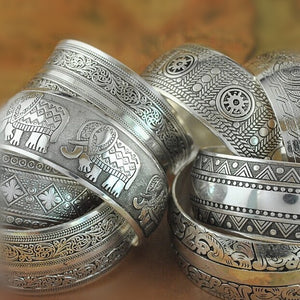 Square Flower Metal Tibetan Bracelet