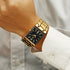 Gold Black Square Quartz Watch